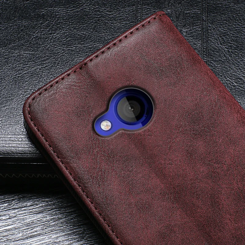 IDEWEI Pre HTC U Hrať Luxusné Kožené puzdro Flip puzdro Pre HTC U Hrať Ochranné Telefón Prípade Retro Zadný Kryt