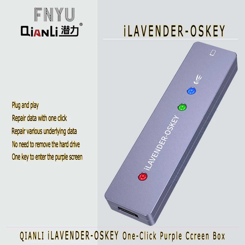 ILAVENDER-OSKEY Jedným kliknutím do DFU Módu Jedno Tlačidlo Fialová Obrazovky Čítanie-Písanie Serial hard disk pre iPhone SE 6 X & iPad