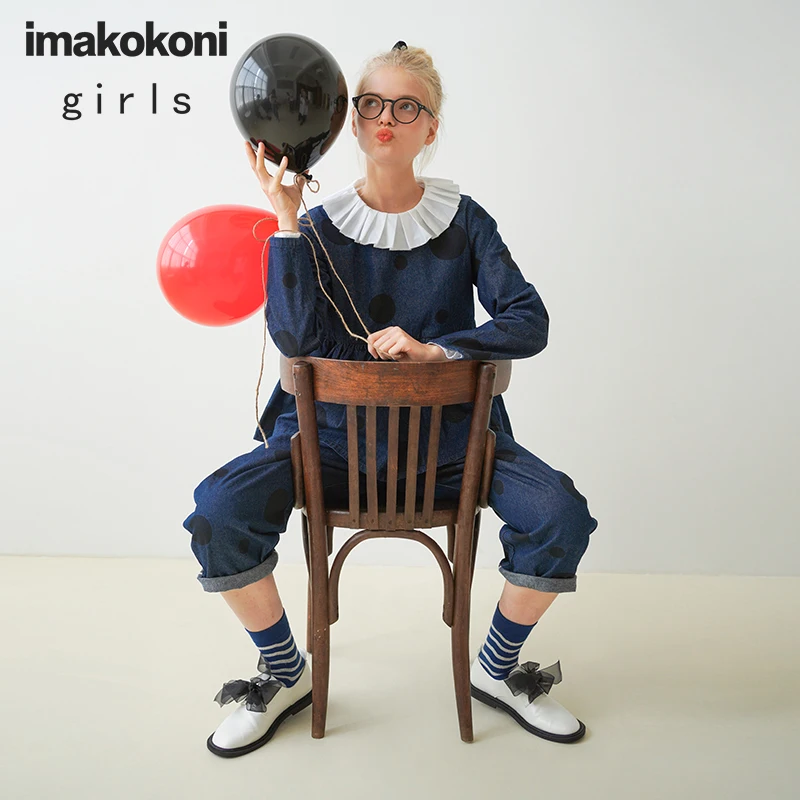 Imakokoni originálny dizajn slim denim tlač vyhovovali Japonský wild jeseň žena 20 nový štýl 203055