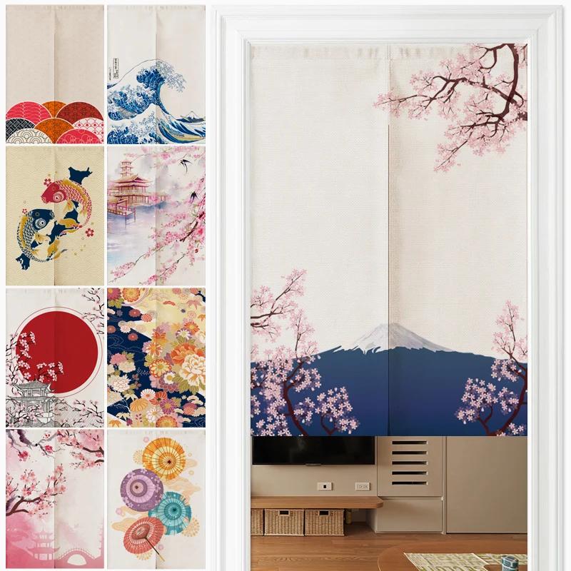 Japonský Ukiyo-e Bielizeň Dvere Záves Norenovi, Spálne, kuchyne Závesy Domov Vstup dekorácie Prispôsobiteľné opony