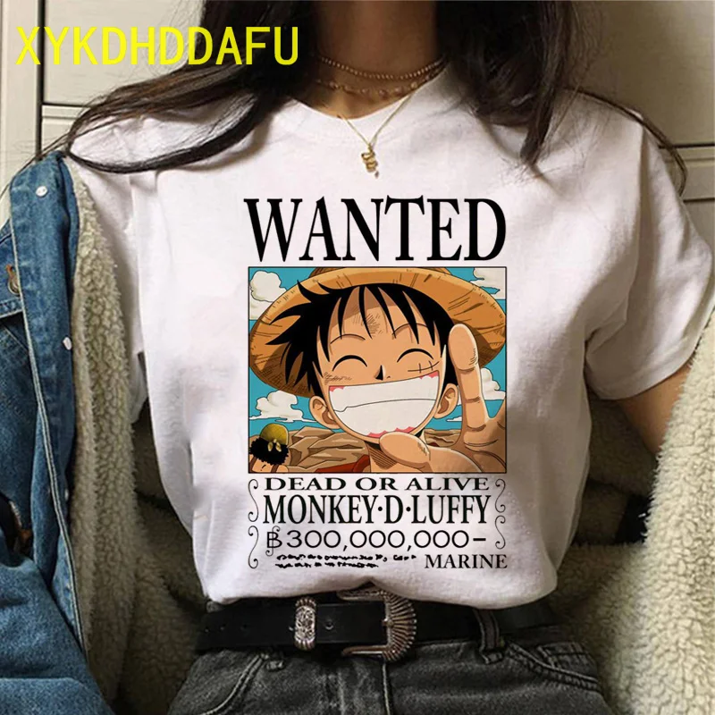 Jeden Kus Luff T Shirt Vtipné Ženy, Komiksu, Japonskej Anime Nové Streetwear Kawaii Harajuku Letné Tričko T-shir Žena Topy Čaj