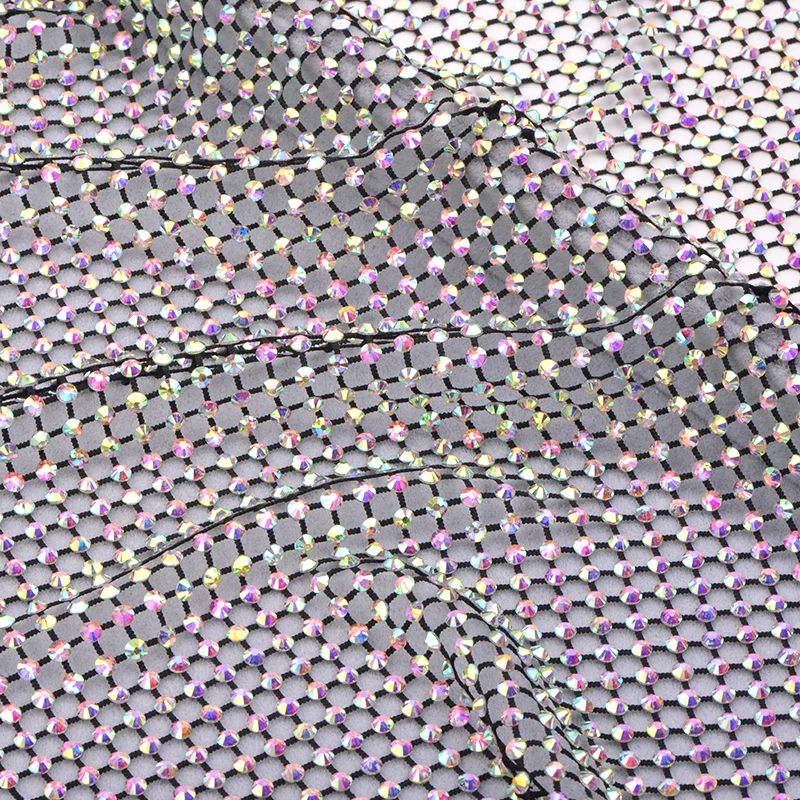JUNAO 1x1.5 Meter SS12 SS16 Lesklé Čierne AB Sklo Drahokamu Oka Textílie Šitie Crystal Výbava Kamienkami pri aplikácii na Odev Remeslá