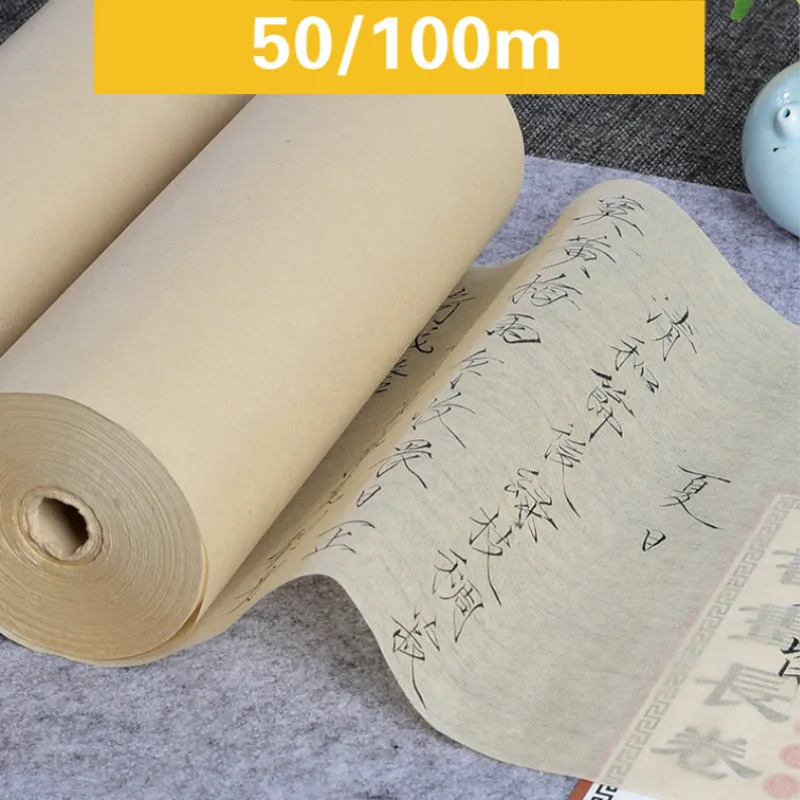 Kaligrafia Papiera 100/50 m Abstraktných Lingot Koľajových Pol Zrelé Papier Xuan Čínsky Ultra-tenké ryžový Papier Čínske Maľby Rijstpapier