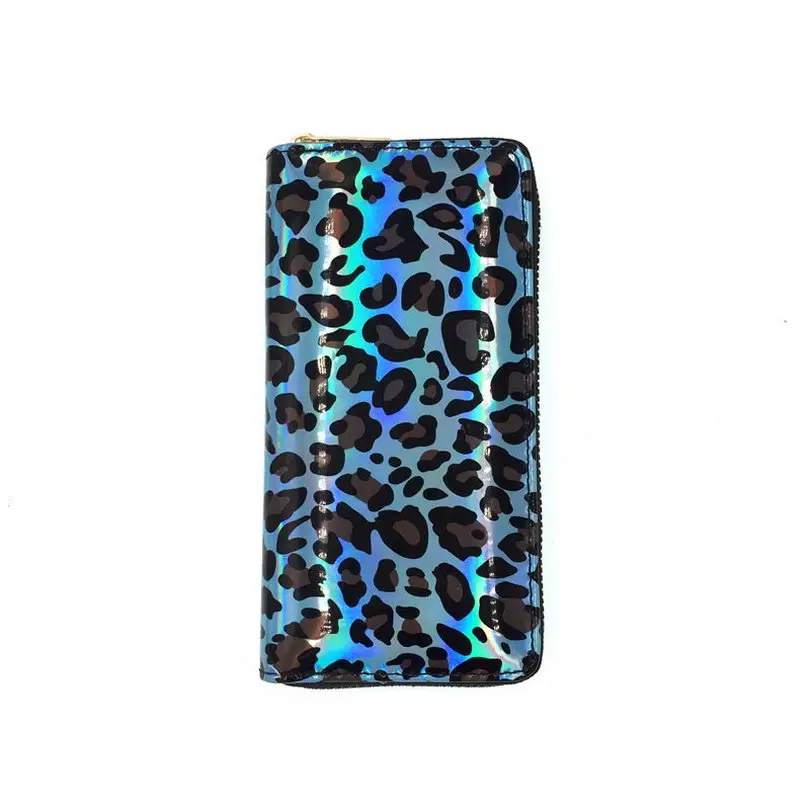 KANDRA 2019 Nové Hologram Leopard Peňaženky Dlho Módne PU Kožené Lady Peňaženky Karty Držiteľa Kabelku Spojka Telefón Mince Taška Veľkoobchod
