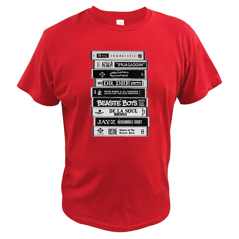 Kazety Old School Rap T Shirt Hip Hop Hudba Tričko EÚ Veľkosť Bavlna Pohodlné Basic Tee Topy