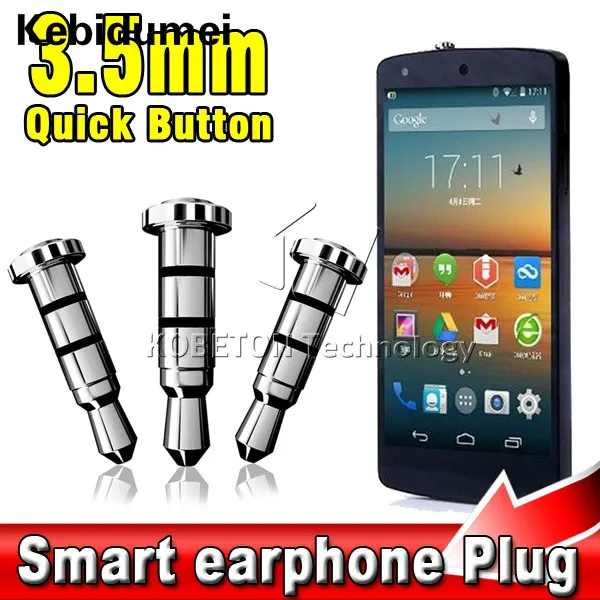 Kebidumei 10PCS 3,5 mm Kľúč Pre Klick Rýchle Kliknite na Tlačidlo Smart Key Stlačte Tlačidlo Prachu Konektor pre Android OS Hot Predaj