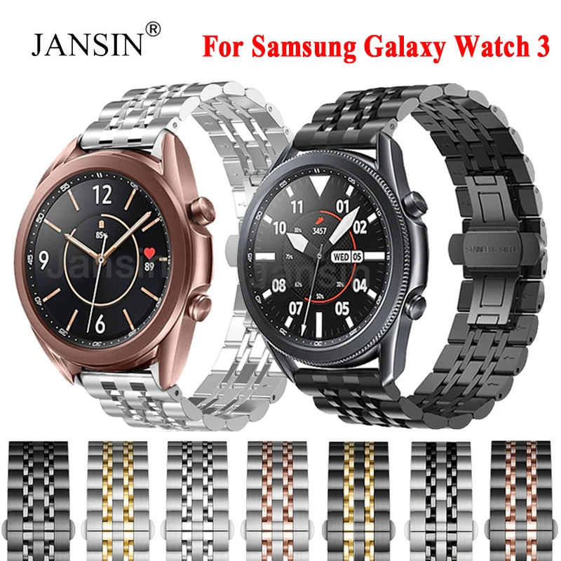 Kovové potítka pre Samsung Galaxy Sledujte 3 45mm 41mm Popruhy Náramok pre Samsung Galaxy Watch3 Nehrdzavejúcej Ocele Watchband Popruh