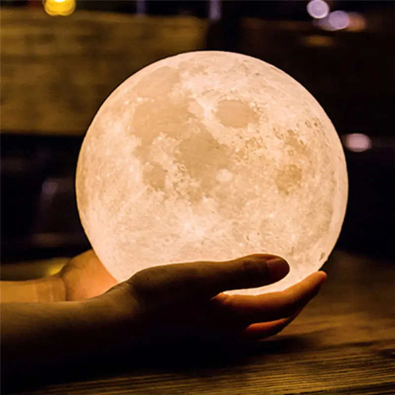Kreatívne Moonlight Nočné Svetlo 3D Tlače LED Moonlight 12/15/18 cm farebné mesiac lampa na NOVÝ ROK Gfit a domáce dekorácie