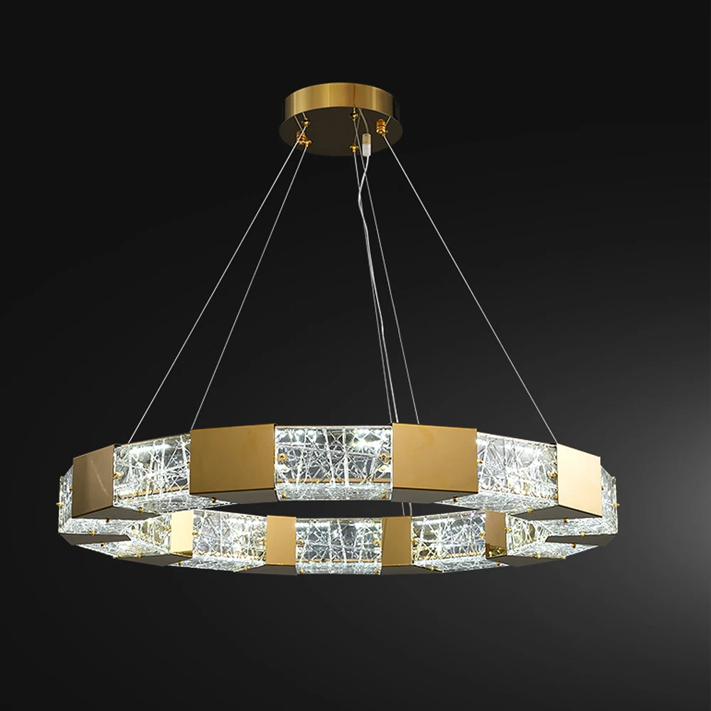 Krúžok dizajn obývacia izba LED luster z nehrdzavejúcej ocele lampa 80 cm luxusné jedáleň kroonluchter