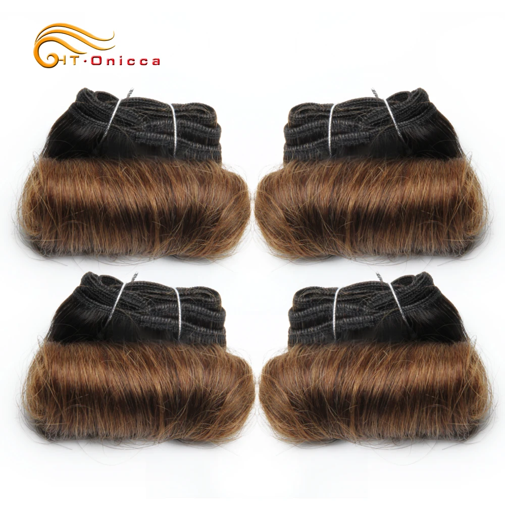 Kučeravé Vlasy Zväzky Malajzie Ľudské Vlasy Väzbe Zväzky 4Pcs/Veľa Krátke Vlasy Produkty Vlnité Zväzky Ľudských Kučeravé Vlasy Rozšírenia