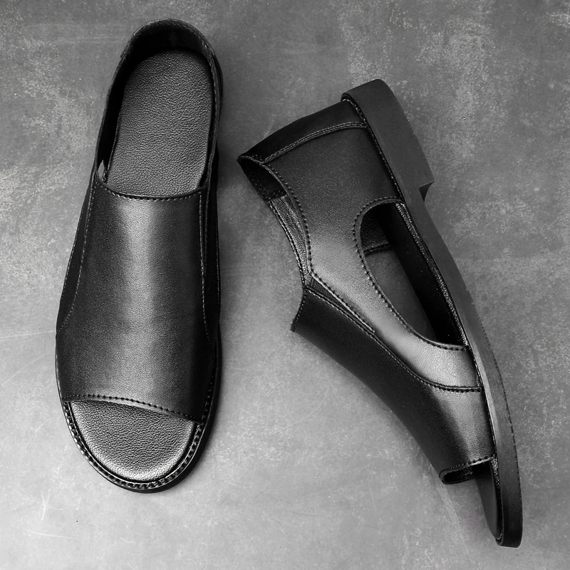 Kvalitné Letné Sandále Pravej Kože Protišmykové Vonkajšie Pláže Topánky Muž, Luxusné Značky Papuče Mužov Obuv Módne Sandále Muž