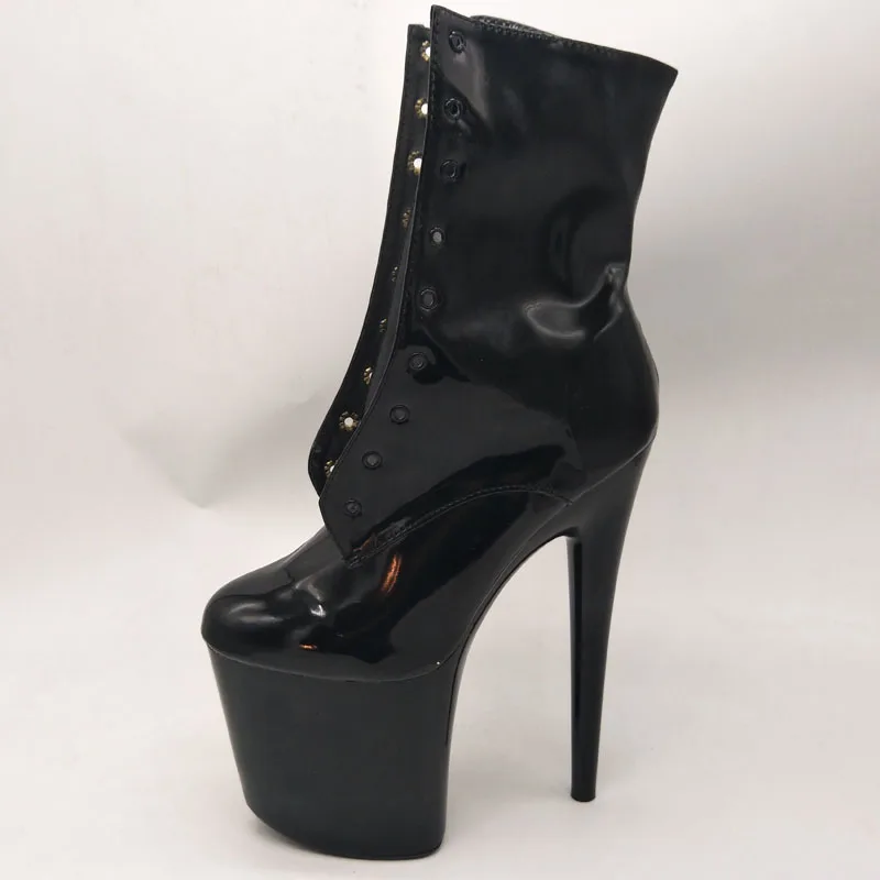 LAIJIANJINXIA Nové Sexy vysoké podpätky dámske krátke topánky, čierne jeseň zima 20 cm vysoká, dámske topánky, stage banquet prechádzky boot