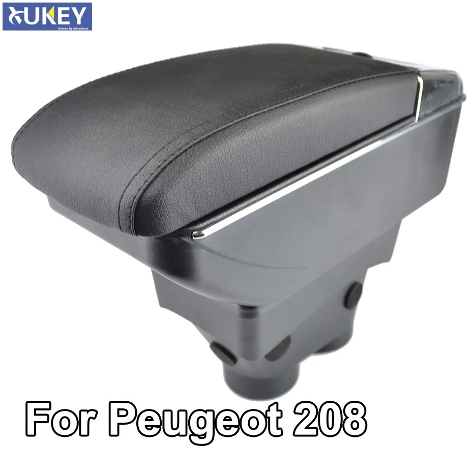 Lakťová Opierka Pre Peugeot 208 2013 - 2018 Ramena Zvyšok Dvojitá Vrstva Úložný Box Dekorácie Auta Styling