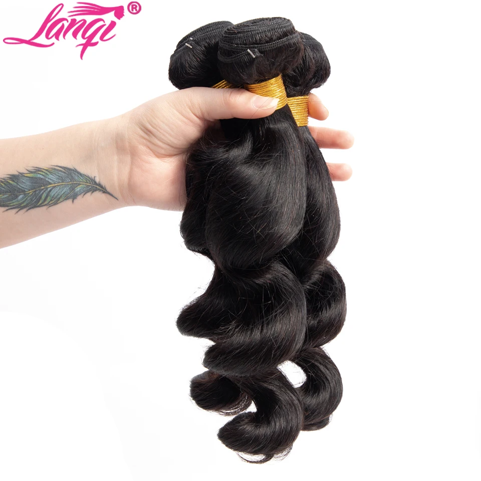 Lanqi veľkoobchod vlasy zväzky voľné vlny zväzky ponuky väčšinu ľudských vlasov väzbe 4 zväzky non-remy Peruánskej Brazílsky vlasy zväzky