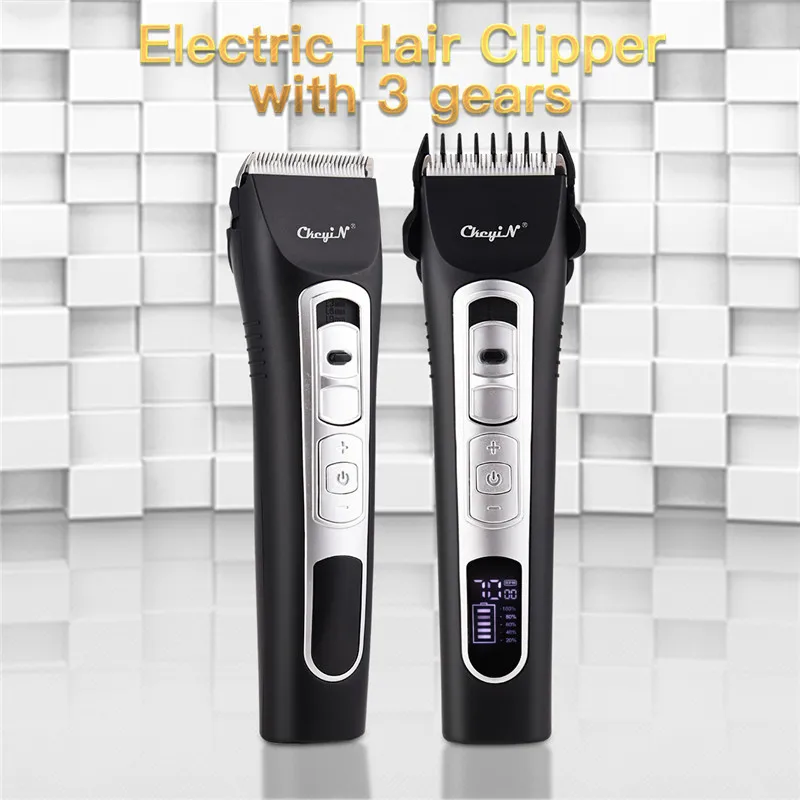 LCD Displej Elektrické Hair Clipper Profesionálne Keramická Čepeľ Zastrihávač Chĺpkov USB Nabíjateľné Holič Vlasy Rezací Stroj 3 Gears 31
