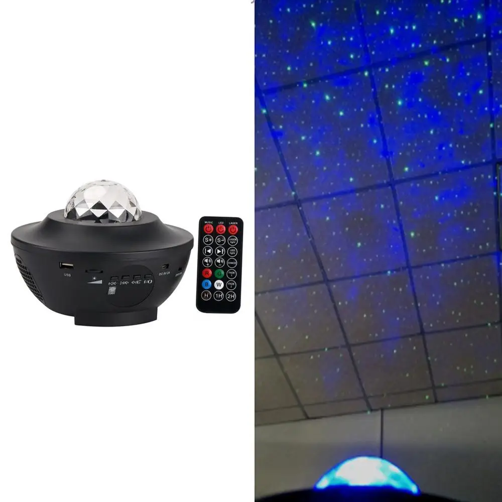 Led Hudobné Hviezdy Projektor Lampa / Usb Kábel Bezdrôtové Zvuk Kontrolu Laserové Svetlo Hviezdna Vody Vzor Plameň Lampy