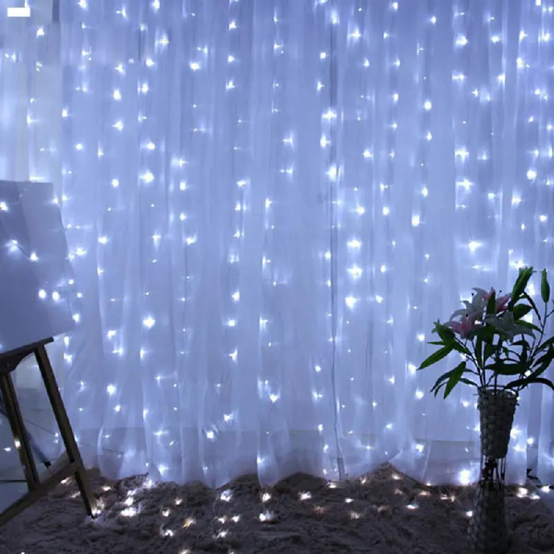 LED Reťazec Svetlá na Vianočné Rozprávky Okno Opony Svetlá, USB, Diaľkové Ovládanie Nočné Svetlo pre Svadba, Vianoce, Nový Rok Navidad Dekor