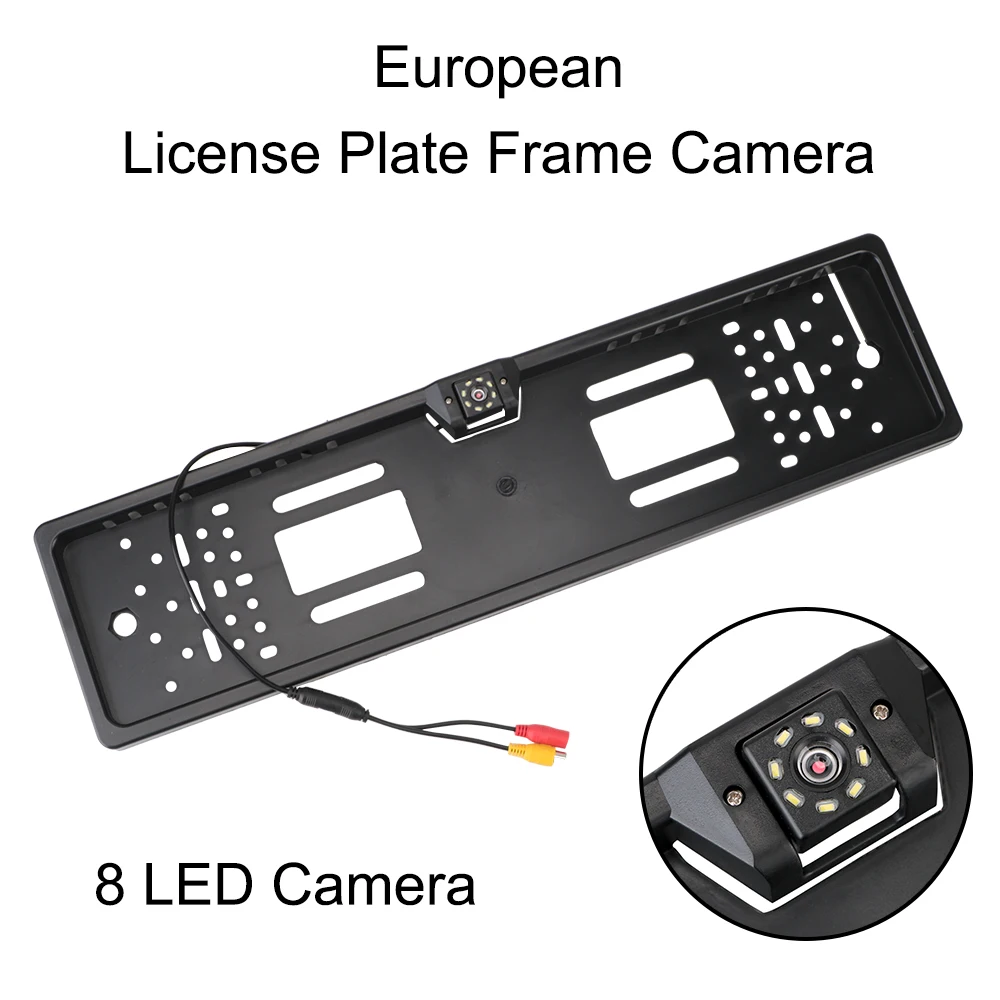 LEEPEE Auto parkovacia Kamera 4/8 LED Parkovacie Pomoc Senzor Auta Európskej špz Rám Univerzálna Auto Príslušenstvo