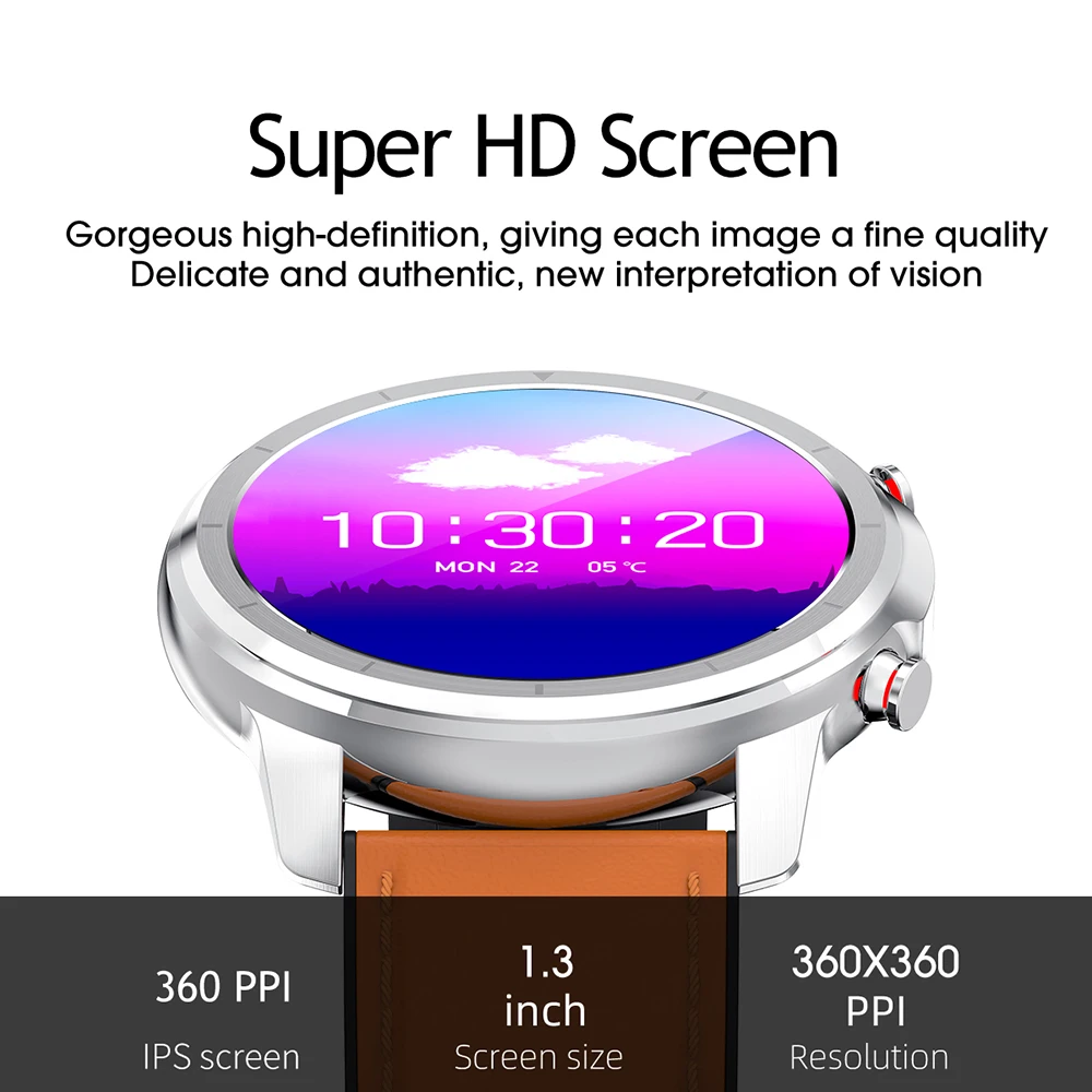 LEMFO LF26 1.3 Palcový Full Touch 360*360 HD Amoled Displej Smart Hodinky Mužov Bluetooth 5.0 Počasie Hodinky Smartwatch Pre Android