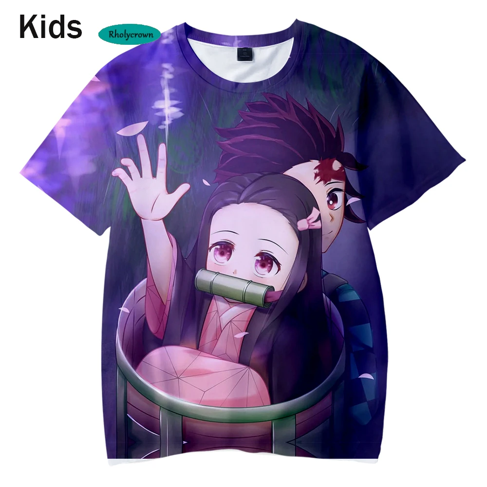 Letné 3D T-Shirt Nové Prined Komické Démon Vrah Deti T tričko Fashion Deti Hip Hop Chlapci Dievčatá 3D Kimetsu č Yaiba t-Shirt