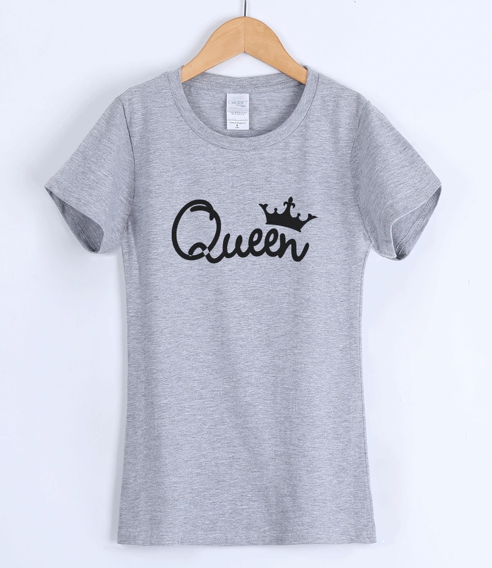 Letné dámske tričko 2019 nový príchod krátky rukáv O-krku žena tričko Queen Korunná Princezná Kawaii tričká top tee harajuku