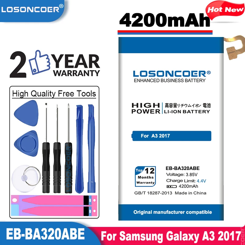 LOSONCOER 4200mAh pre Samsung Galaxy A3 2017 A320F EB-BA320ABE + sledovacie číslo