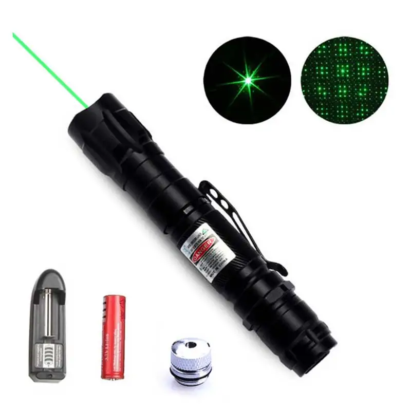 Lov Vysoký Výkon Laserov Ukazovateľ Laserové Pero Nabíjateľná Viditeľný Lúč Svetla Kompaktná Veľkosť Prezentácia Zelený laser Vonkajšie Nástroj