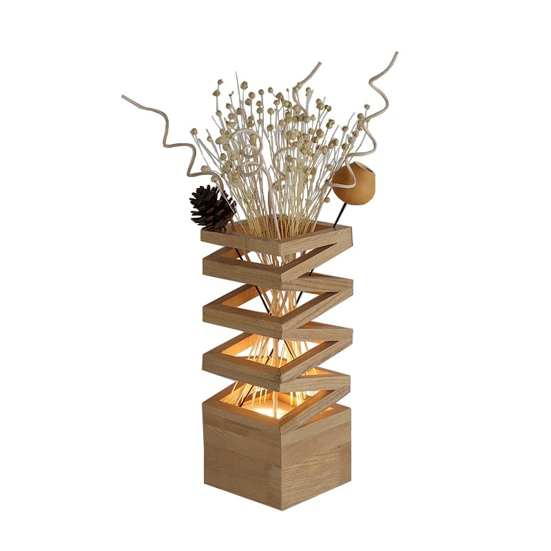 LukLoy Drevo Kreatívne Suché Kvety Tabuľka Svetlo Teplé a Romantickej Spálni Vedľa Štúdia Obývacia Izba Tabuľka Jednoduché Dekoratívne Svetlo