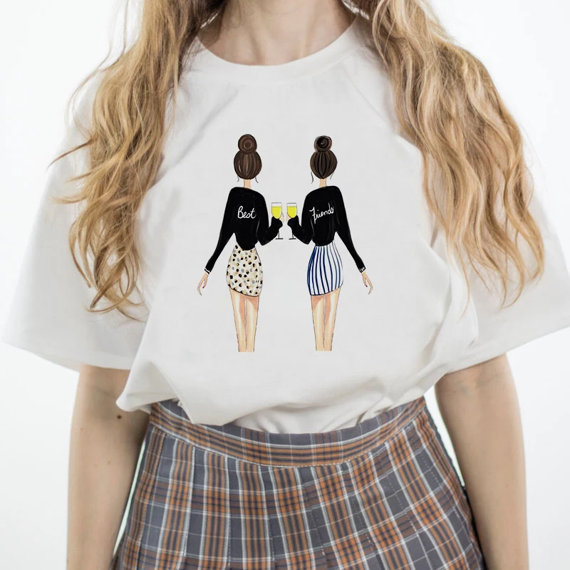 Luslos Módne Ženy Sestra T-shirt Tlačiareň Najlepší Priateľ T Shirt Sestra, Oblečenie, Krátke Letné Harajuku Topy Camiseta Mujer
