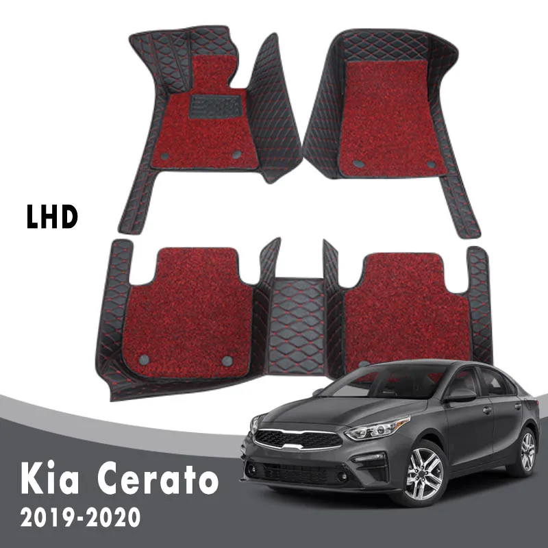 Luxusné Dvojvrstvové Drôtené Slučky Auto Podlahové Rohože Koberce Pre Kia K3 Cerato Forte 2020 2019 Auto Interiéru Vlastné Nepremokavé Useň