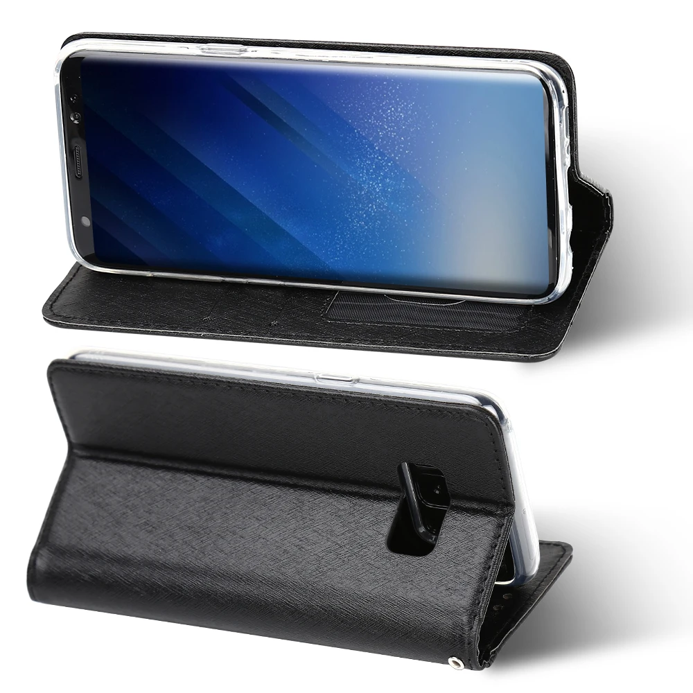 Luxusné Kože Flip puzdro Pre Samsung Galaxy S8 S8 Plus S7 okraji Poznámka 8 Telefón Prípade Magnetické Zadný Kryt Slotu Karty Peňaženky Shell