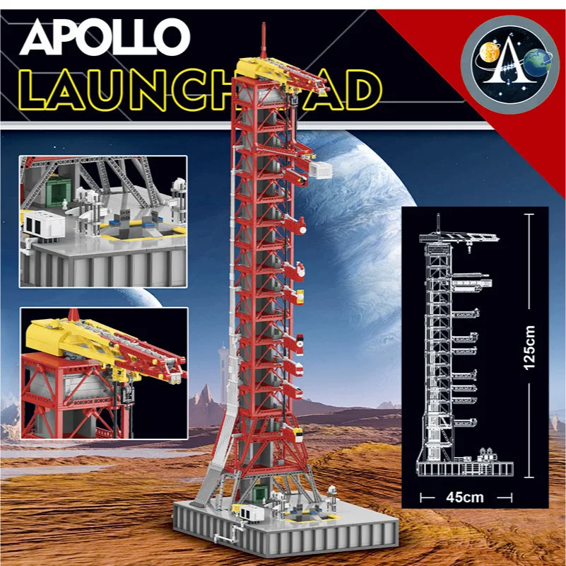 M 10003 J 79002 DHL NA Sklade 3586 PC Space Série Apollo Saturn V Spustenie Pupočnej Veža Techniku, Stavebné kamene, Tehly Darček