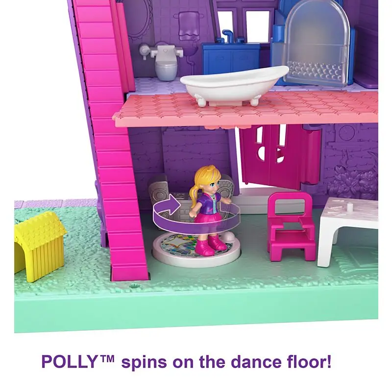 Mattel Polly Pocket Vrecku Domu : 4 Príbehy, 11 Príslušenstvo & Micro Bábiky Hrať house hry Nastaviť Hračka pre Deti, Darčeky GFP42