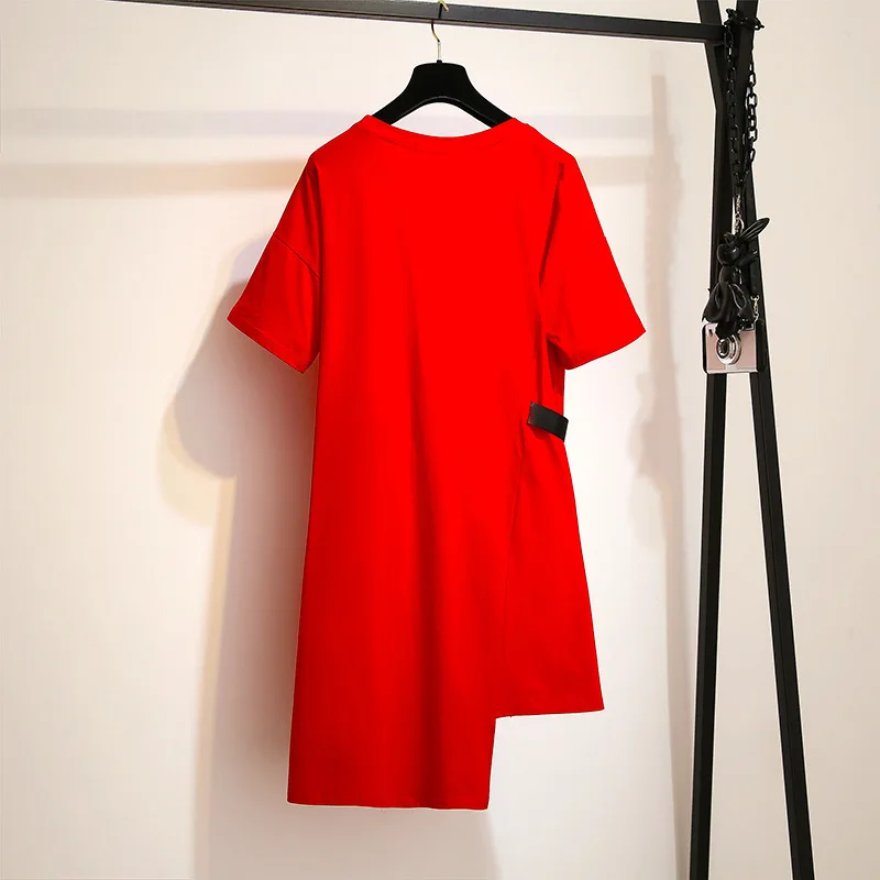 Maxi T Shirt Dress Ženy Lete Bežné Party Šaty Plue Veľkosť Ročníka, Červenej Čipky Plážové Šaty Ženské Oblečenie Sundress Nadrozmerné