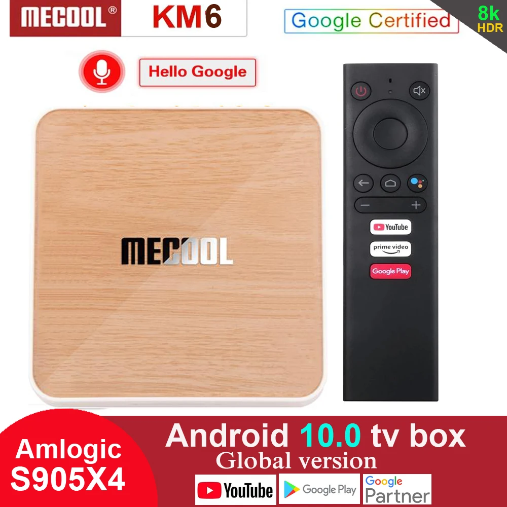 Mecool KM6 Deluxe Amlogic S905X4 TV Box Android 10 4 GB 64 GB Wifi 6 BT5.0 Certifikované spoločnosťou Google Podporu AV1 USB3.0 1000M Set-Top TVbox