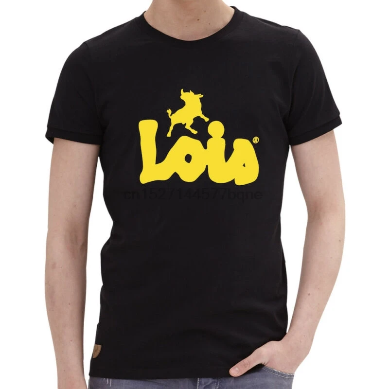 Mens Lois Camiseta Čierna Žltá Krátky Rukáv T Shirt