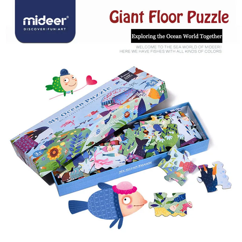 MiDeer 56PCS Hádanky Deti, Vzdelávacie Hračky Puzzle pre Deti Papier Obor Podlahové Puzzle Tichom Zvieratá 3Y Dieťa Dary