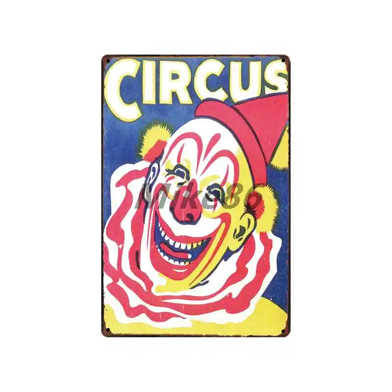 [ Mike86 ] Strašidelné Klaun V Cirkuse Kovové Prihlásiť Stenu Doska Plagát Maliarske umenie Vianočný Dekor Umenie FG-517