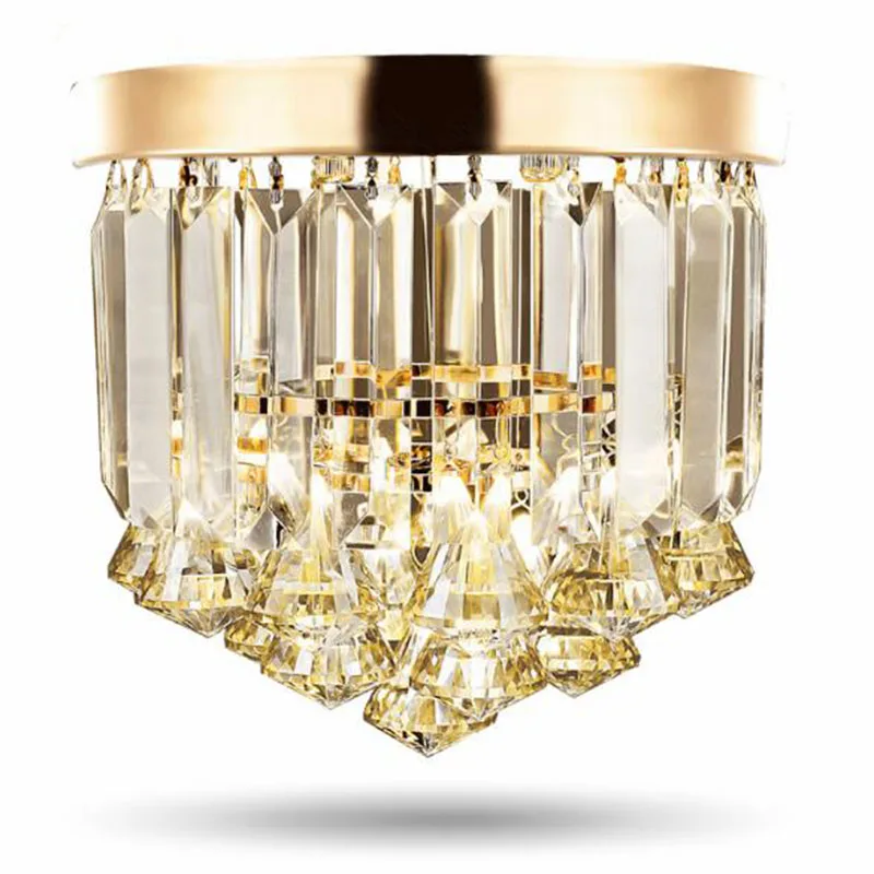 Moderné a luxusné jasné / champagne crystal K9 led E14 stropné svietidlo pre obývacej izbe, vstupná hala