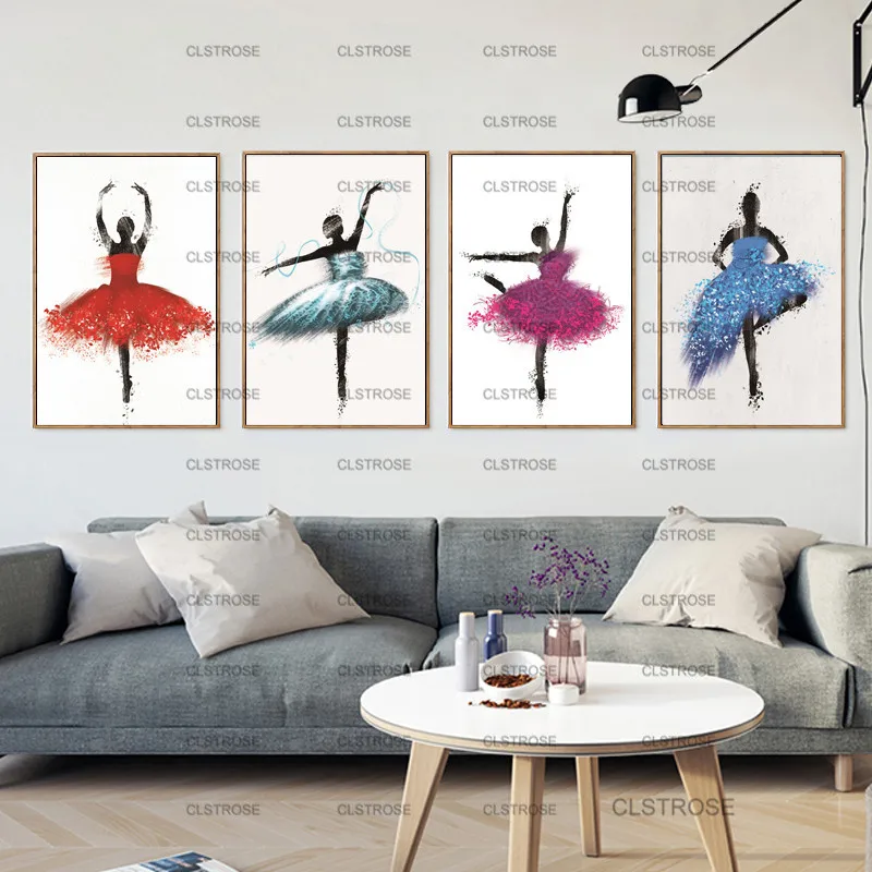 Moderné Dekoratívne tancujúce Dievča Maľovanie Plagátu Hd Domov Stenu Nepremokavé Atrament Umelecké Plátno na Maľovanie pre Spálňa a Obývacia Izba