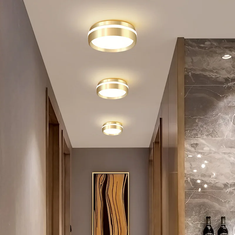 Moderný Minimalistický Koridoru Uličkou Svetlo Veranda, Balkón Svetlo Tvorivé Nordic Led Zlato Kov Materiál Akryl Stropné Lampy