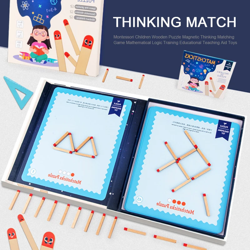 Montessori Deti Drevené Puzzle Magnetické Myslenie Zodpovedajúce Hra Matematická Logika Vzdelávania Vzdelávacie Učebná Pomôcka Hračky
