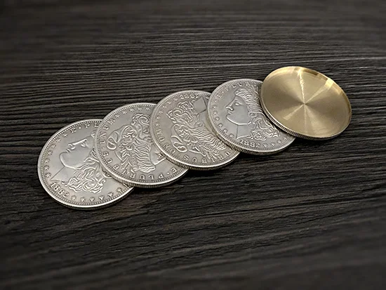 Morgan Dolár Shell a Súbor Mincí (4 Mince 1 Shell) Oliver Magický Trik zblízka Magic Rekvizity Mince Magic Kúzelník Ilúzie