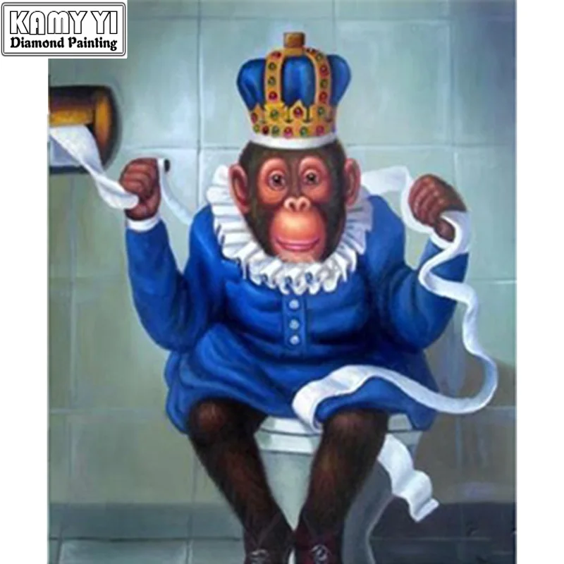 Mozaiková Výzdoba Maľovanie Diy Diamond Výšivky Cartoon Opice Diamond Maľovanie Cross Stitch Plné Námestie Vŕtať Drahokamu