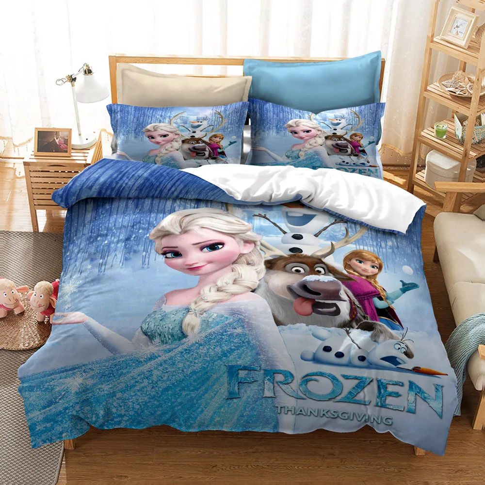 Mrazené Princezná Elsa Cartoon posteľná bielizeň Set Luxury 3D HD Tlač Perinu Nastavte Mäkký Cumlík Prípade, Kráľovná, Kráľ posteľná bielizeň Domova