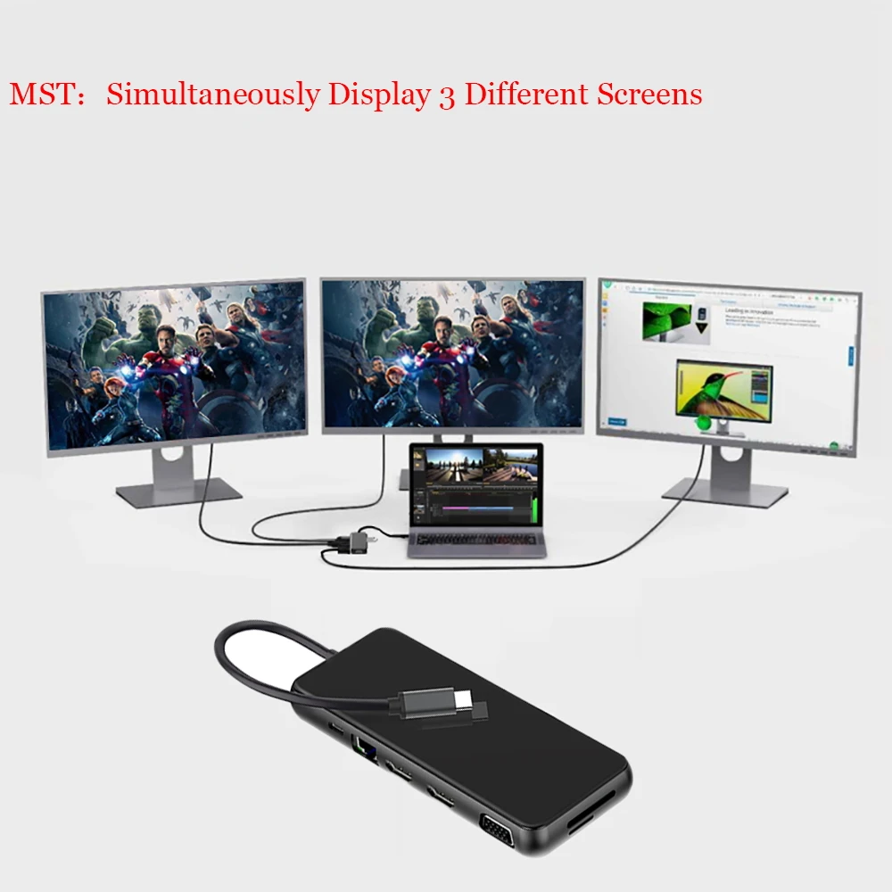 Mtf so sídlom Hub Multi Hdmi 2 USB C Hub Notebook Dokovacej Stanice, USB 3.0, HDMI, VGA RJ45 PD USB pre Prenosný počítač Macbook Pro Samsung Dock Adaptér