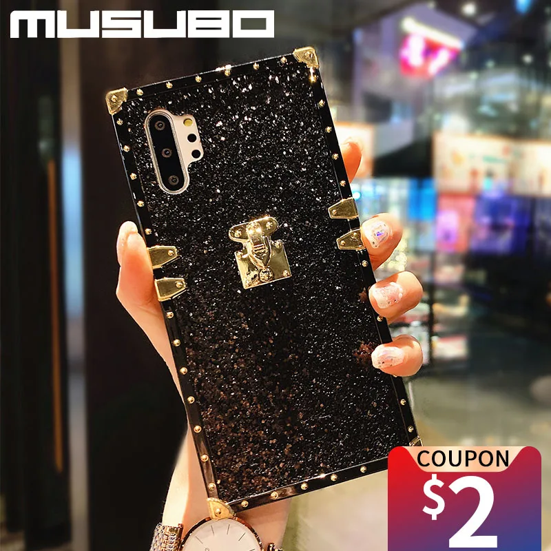MUSUBO Luxusné Námestie Lesk Telefón puzdro Pre Samsung Galaxy A70 A71 A51 S8 S9 S10 S20 Fe Poznámka: 20 10 Plus Ultra Dievčatá Mäkké Pokrytie