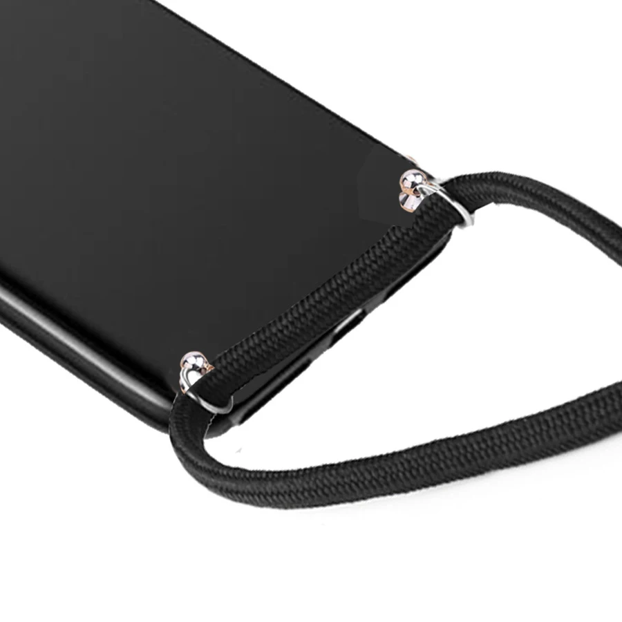 Mäkké Prípade mobilného Telefónu ozdobná šnúrka na uniforme Krk Lano Kábel pre Apple iPhone 11 Pro Max XS Max X XR 7 8 6 6 Plus 5 5S 5C Kryt Fundas