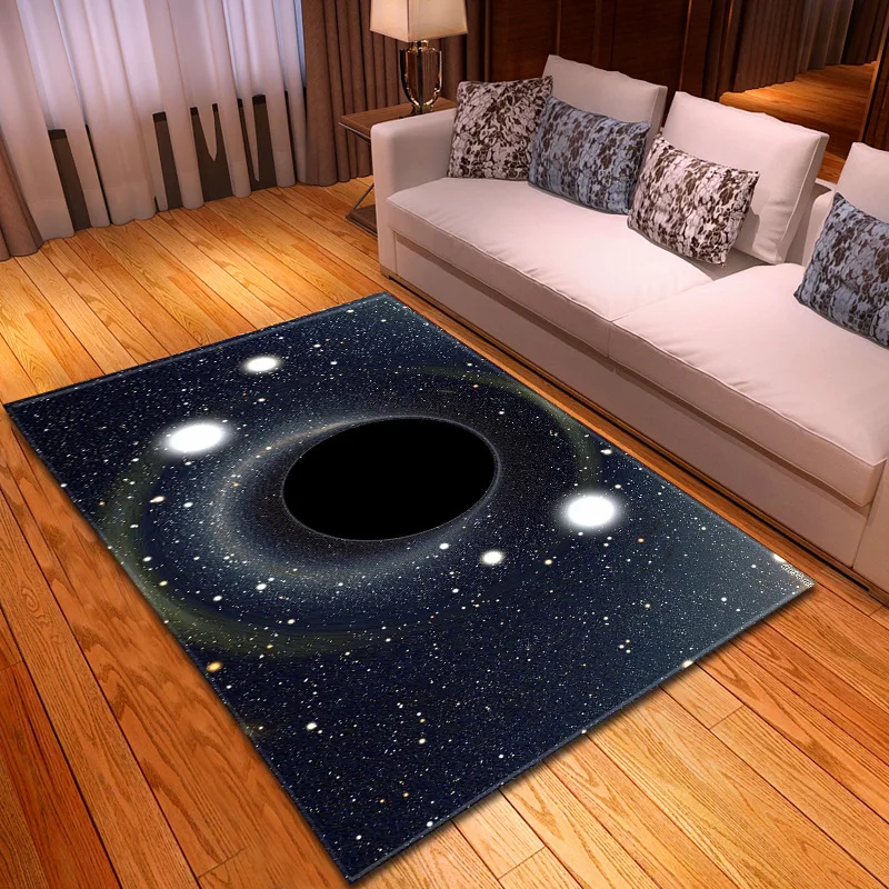 Móda 3D Kozmické Koberec Čierna diera Hviezdne nebo Koberčeky Oblasti Pre Obývacia Izba Kvalitný Konferenčný Stolík Deti Spálňa Koberce Hrať Rohože