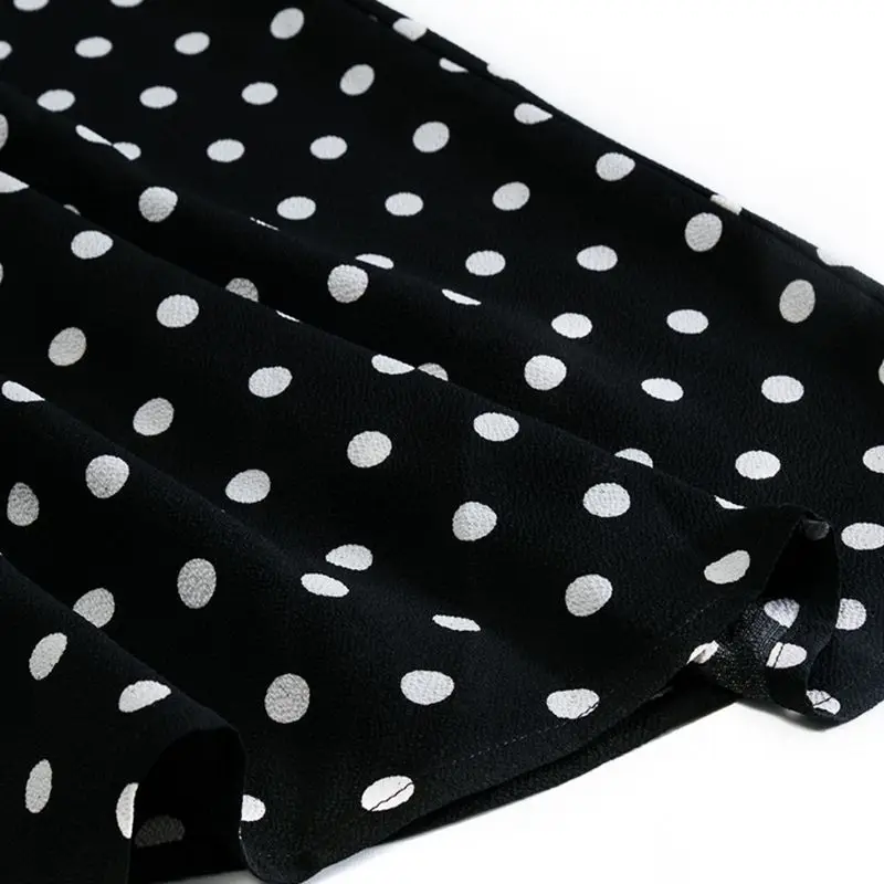 Móde Polka Dot Dievčatá Dlhé Sukne Kvetované Black Elegantný Maxi Office Zips, Sukňa S Podšívkou Plus Veľkosť M30241